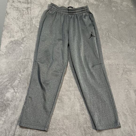 Jordan Jumpman Sweatpants Youth Large 12/13 Grey Black Straight Leg Basketball - Picture 1 of 10